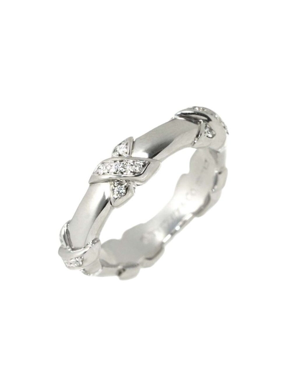 Tiffany & Co Signature Ring Diamond 18K White Gold